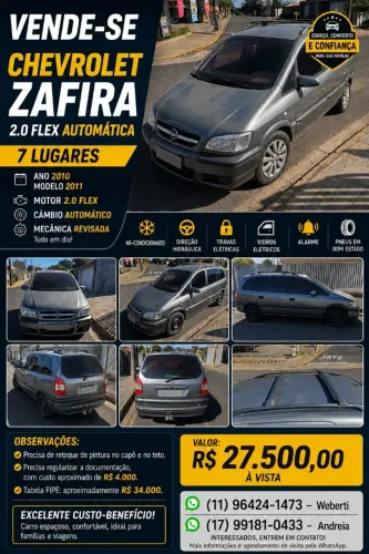 Chevrolet Zafira Expres. 2.0 MPFI Flexpower 5P AUT 2011