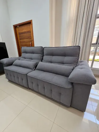 Sofá Retrátil Cinza