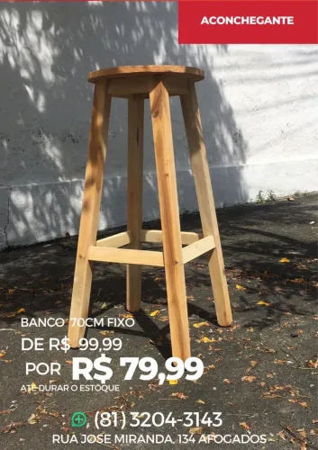 Banco ou banqueta fixo 70cm
