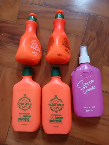 Kit shampoo creme e perfume capilar golden spell