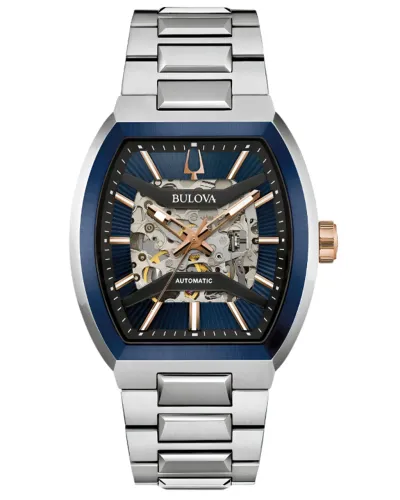 Relógio Bulova Maquina 98A319 Automático Fundo Azul Maquinário à amostra