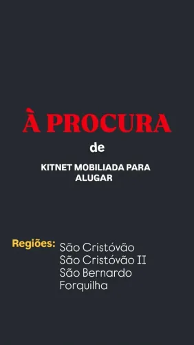 À PROCURA DE KITNET PARA ALUGAR!