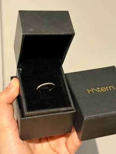Meia aliança HStern Ouro Branco 18k com diamantes