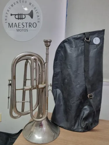 Cornetão Weril C/ Pisto E Gatilho Sib P/ Fanfarra - 10X no cartão - Envio p/ todo Brasil