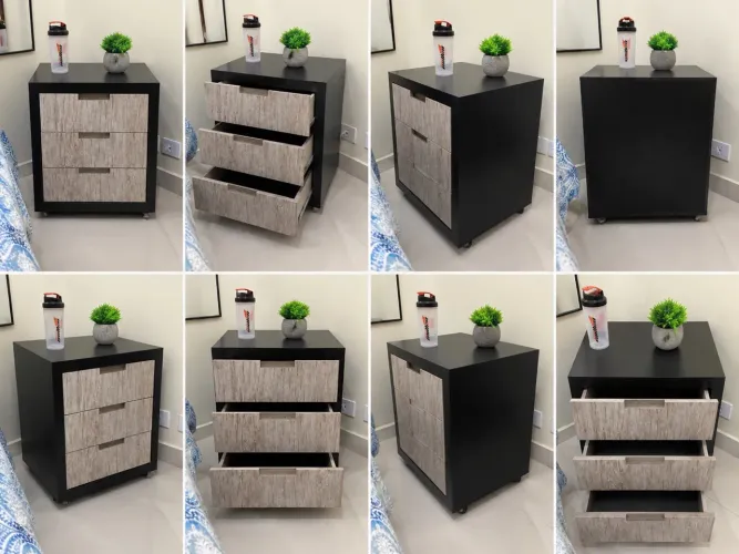 2 Cômoda de 3 gavetas com design moderno e sofisticado!