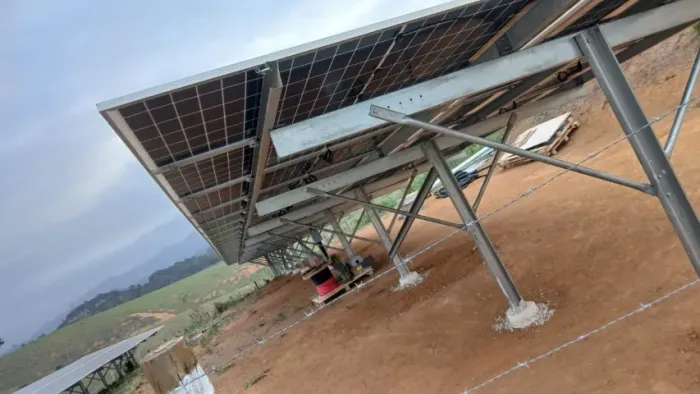 Suporte Metálico Solo Para Placa Solar Mono Poste Estrutura Galvanizada