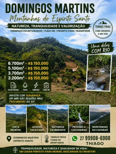 Sitios escriturado Domingos Martins, incluso água-energia, pego carro leilã, parcelo troco