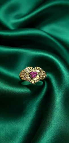 Anel coração ouro 18k