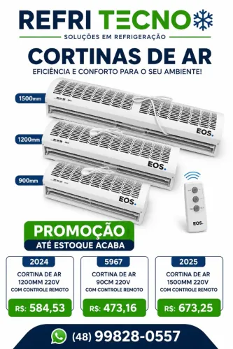 CORTINA DE AR - 90CM, 1,20 E 1,50M