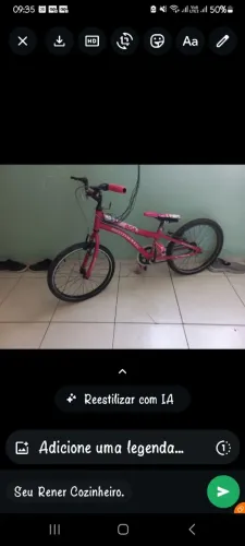 Bicicleta de criança usada apenas com peneo furado número pra contato *69