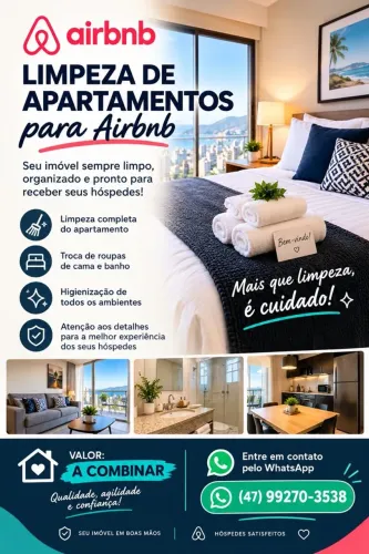 Limpeza de apartamento para Airbnb 