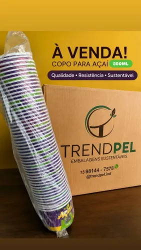 Melhore a imagem da sau empresa, Cuba de açai de 500 ml personalizado, Chama que tem preço