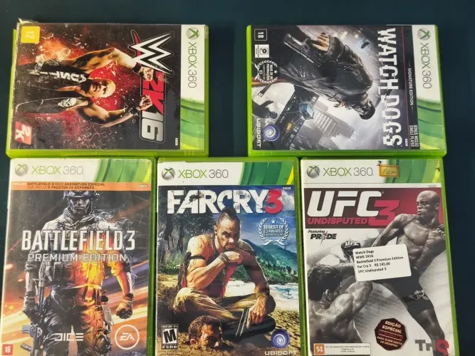 Watch Dogs, Far Cry 3, BF3 Premium, UFC3 , WWE 2K16