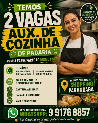 VAGA - AUXILIAR DE COZINHA