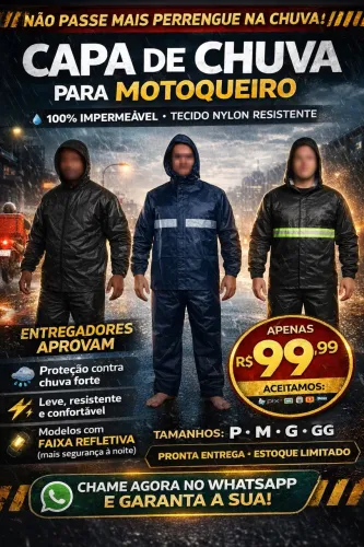 Capa de chuva motoqueiro