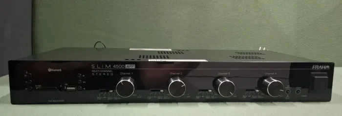Amplificador - Receiver FRAHM SLIM 4500 APP 4 OHMS 480W USB/Bluetooth/Óptico