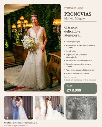 Vestido de Noiva - Pronovias original | Modelo Maggie Adquirido no Atelier Silvia Fregones