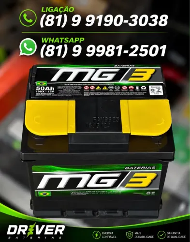 Bateria de carro MG3 50 ah 12 meses de garantia