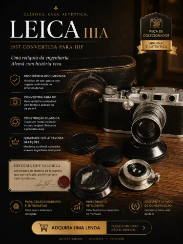 Leica IIIA 1937 Convertida para IIIF (Flash Sync) | Procedência Documentada - América do S
