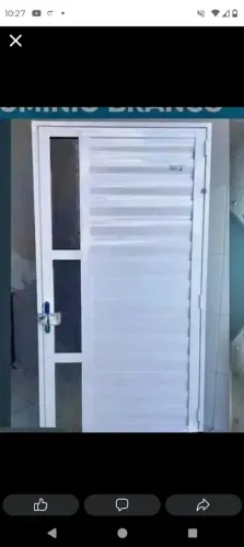 Portão alumínio branco aluvit