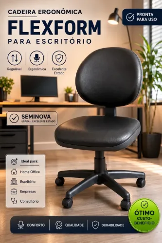 Cadeira Ergonômica Flexform Regulável para Escritório e Home Office