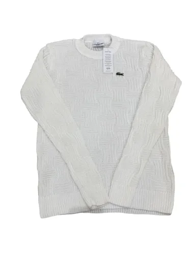 Suéter Masculino Tricot Branco Gola Redonda Tam G