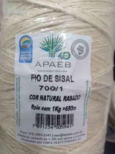 Corda sisal natural para artesanato 