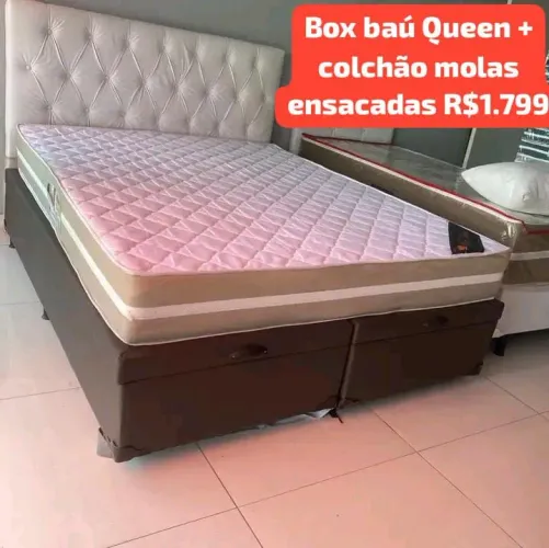 Baú Queen+ colchão molas ensacadas!!
