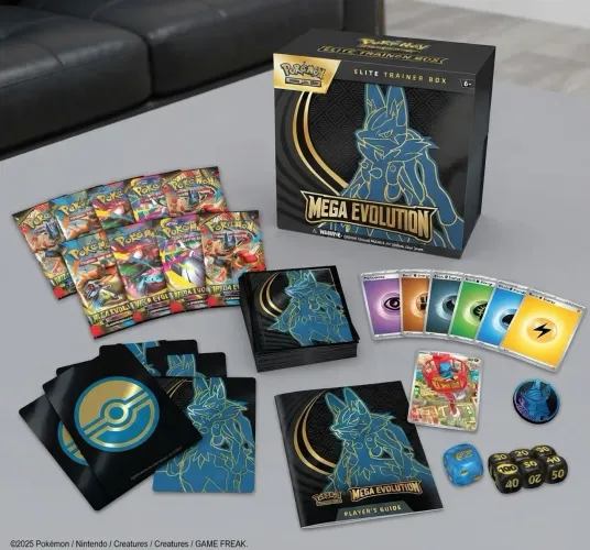 Elite Trainer Box Pokémon TCG Mega Evolution de Lucario em Inglês