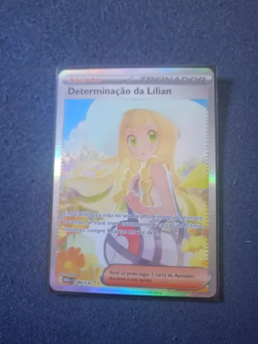 Carta pokémon TCG. Determinação da Lilian 184/132, Full art versão foil.