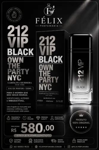 Perfume Carolina Herrera 212 VIP Black 100ml Original