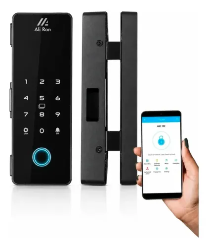 Fechadura Inteligente  Eletrônica (Smart Lock) para porta se vidro Ali Ron FR 101