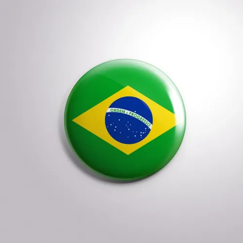 Bottons ou chaveiros da bandeira do Brasil