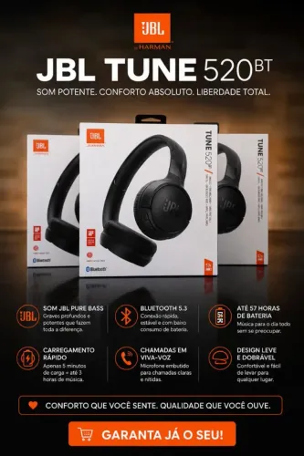 Fone de ouvido JBL tune520bt ORIGINAL