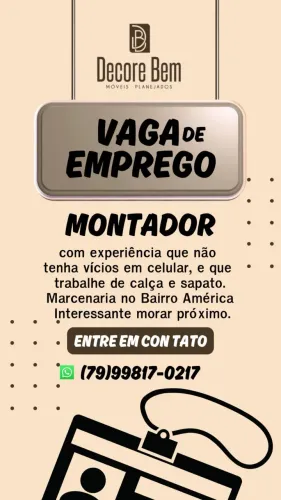 Vaga para montador