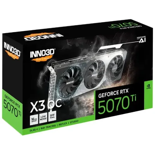 Placa de Vídeo Inno3D RTX 5070 Ti X3 OC NVIDIA Geforce, 16GB, GDDR7, 256bits, DLSS 4 - N50