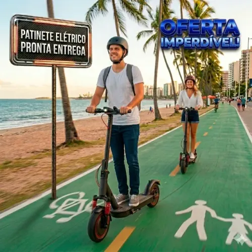 Pra Hoje! Patinete Eletrico com Amortecedor novo na caixa. Aceito cartão ate 12x
