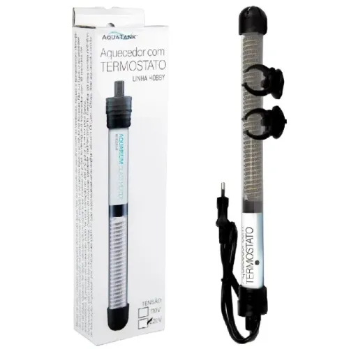 Aquecedor com Termostato para Aquário Aquatank 200W - Funcionando