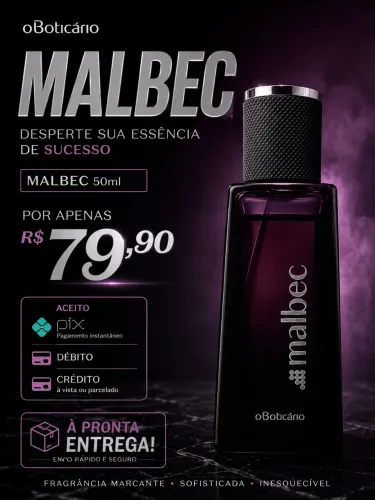 Perfume 50ml Malbec a pronta entrega 