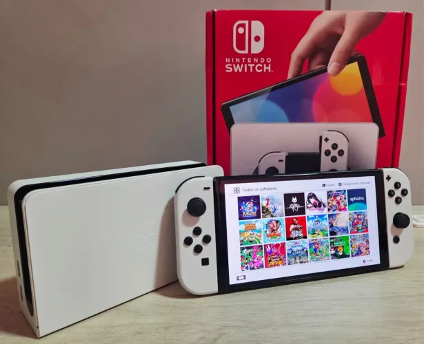 Nintendo Switch Oled 128GB Desbloqueado Seminovo Impecável 