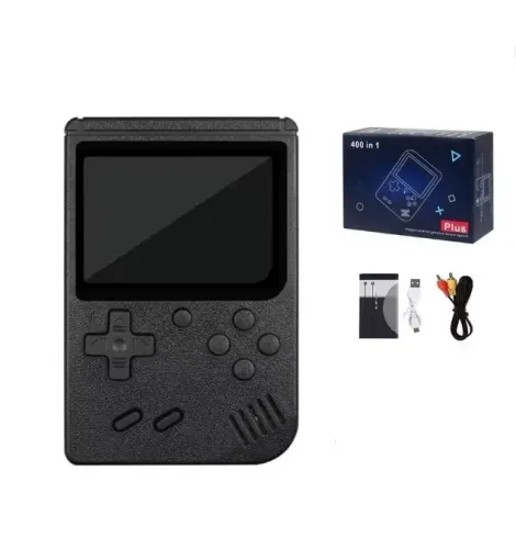 Console de jogos portátil retrô clássico com tela LCD, 400 jogos embutidos