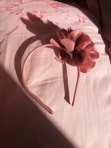 tiara rose infantil com flor