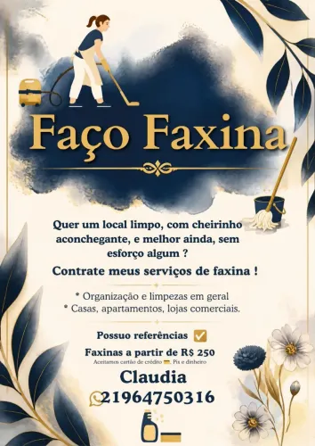 Ofereço meus serviços de faxineira/diarista