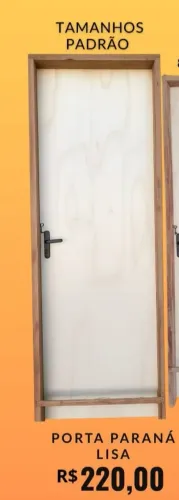 Porta Paraná lisa completa Tamanho 2,10 x80 Porta esquerda abrindo para dentro 220,
