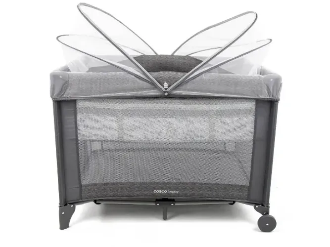 Berço Portátil Cosco Kids Nanny 2 Níveis de Altura - 0 a 18kg Cinza