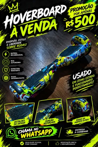 ? Hoverboard Grafite Usado - Funcionando Perfeitamente | Promoção R$ 500