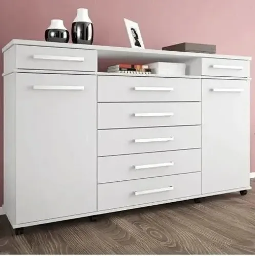 Cômoda 7 Gavetas 2 Portas com Rodízios London Yescasa