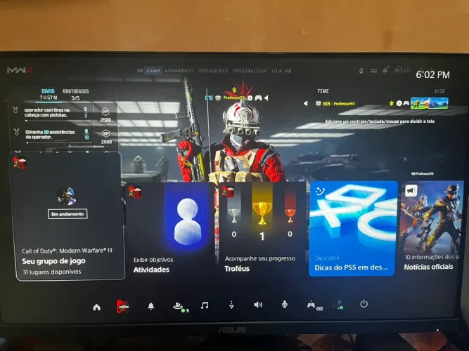 Monitor gamer Asus 1080p