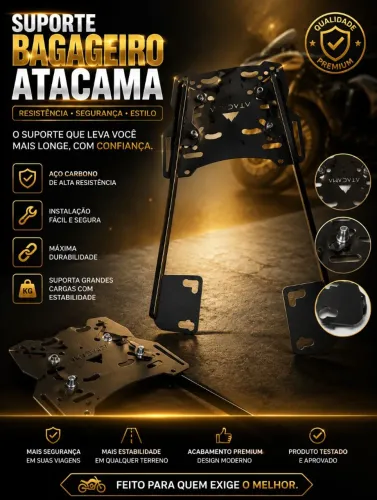 Suporte bagageiro baú de moto 
