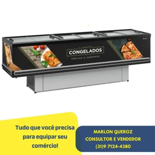 Ilha de Congelados 3M Vidro Reto Gelopar Nova